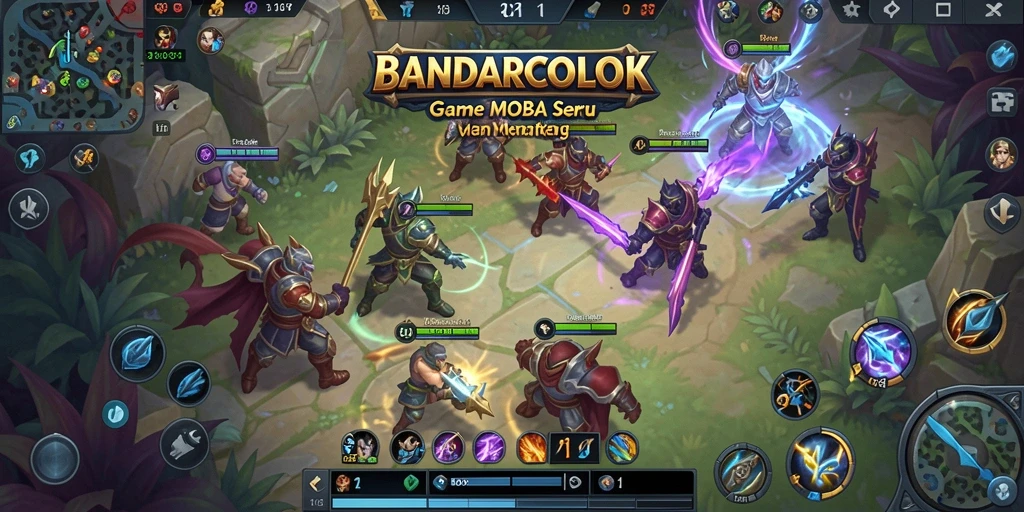 Screenshot dari gameplay seru BANDARCOLOK dengan pertarungan epik antartim.