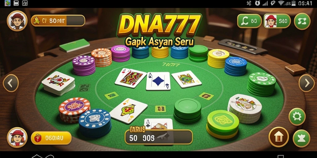 Tampilan gameplay seru dengan kartu gaple yang menantang.