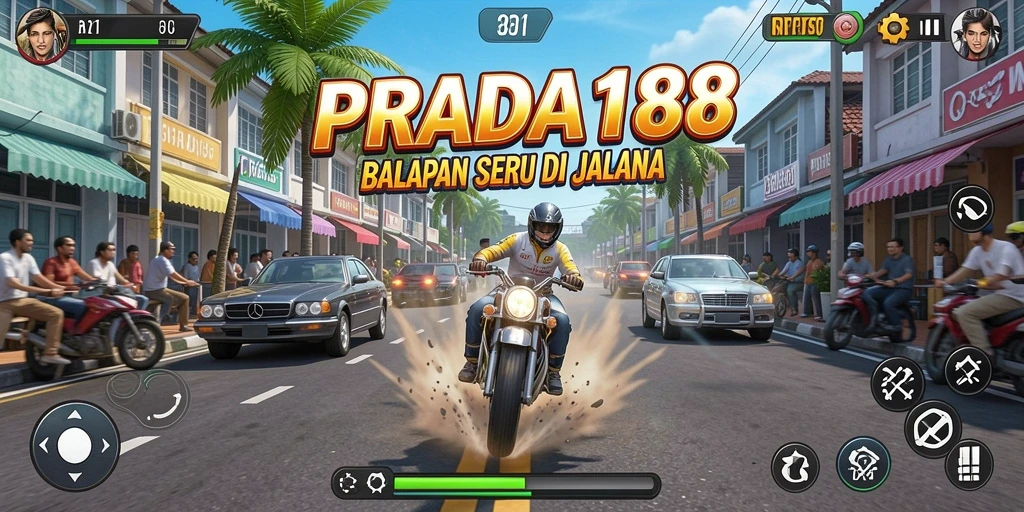 Tampilan menarik dari gameplay PRADA188 saat balapan berlangsung.